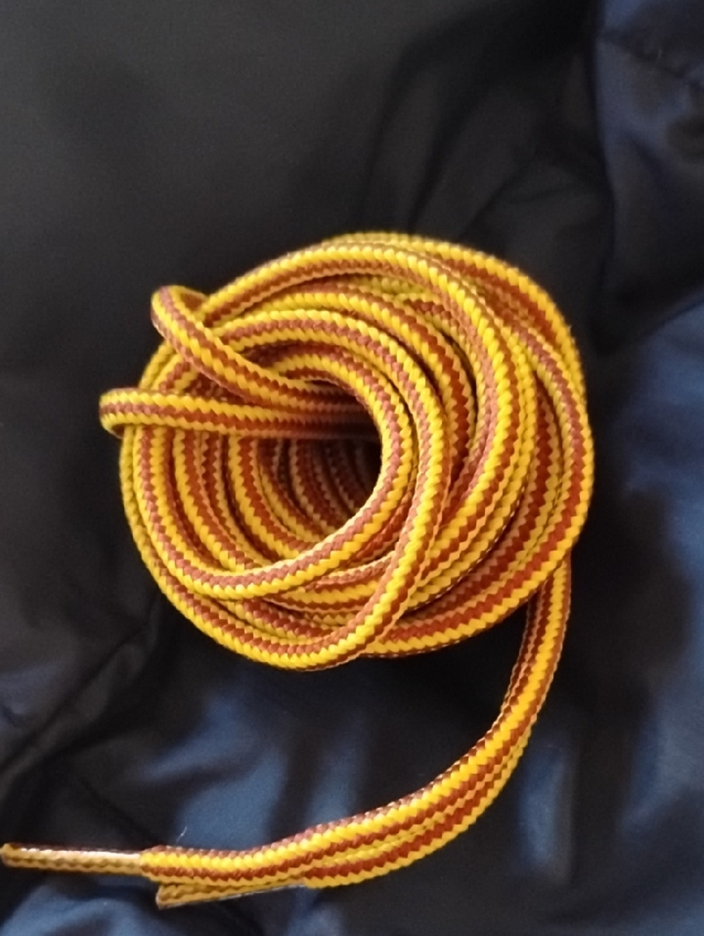Yellow and Burgundy Braided Rope Cord Shoe/Boot Laces